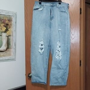 Men's Light Blue Distressed Jeans